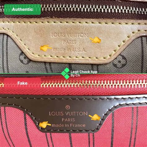 fake vs real louis vuitton bag inside